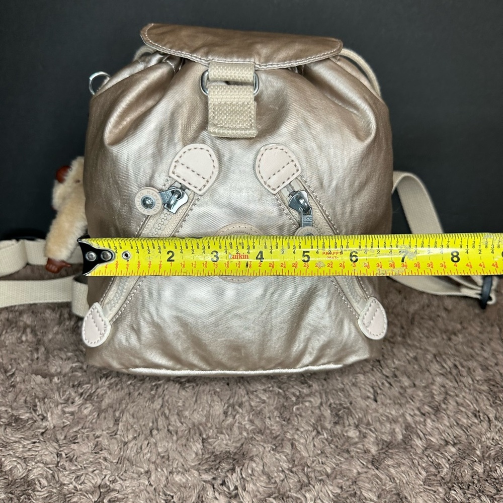 Kipling Silver Backpack With Drawstring Closure A… - image 8